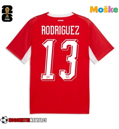Moške Nogometnih dresov Švica Ricardo Rodriguez #13 Domači SP 2026 Kratki rokavi Moške Nogometnih dresov Švica Ricardo Rodriguez #13 Domači SP 2026 Kratki rokavi